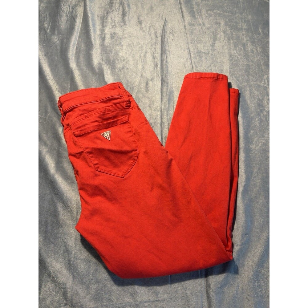 GUESS Women's Mid-Rise Jeans, Size 29, Red